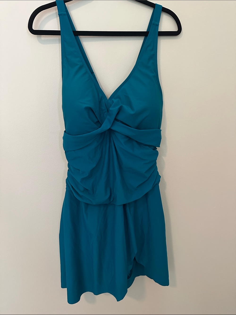 Amazon Teal Twist-Front Skirted One-Piece Swimsuit - Teal